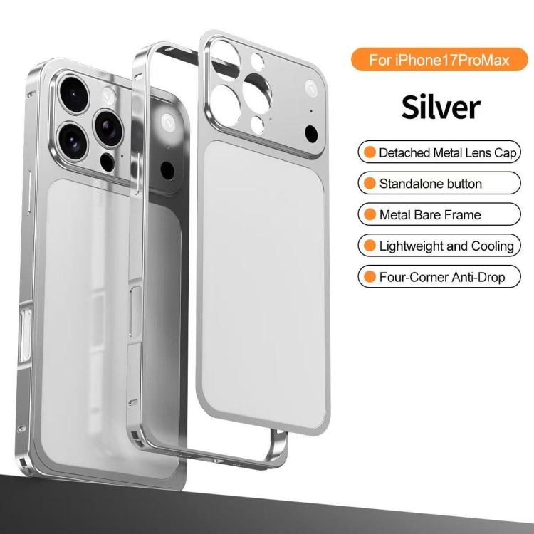 For iPhone 16 Pro Max Instantly Transforms into 17 Pro Metal Frame 3D Alloy Back Phone Case