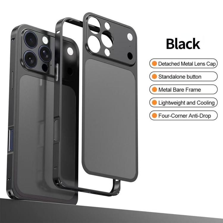 For iPhone 16 Pro Max Instantly Transforms into 17 Pro Metal Frame 3D Alloy Back Phone Case
