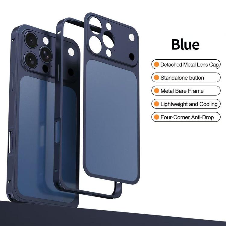 For iPhone 16 Pro Instantly Transforms into 17 Pro Metal Frame 3D Alloy Back Phone Case