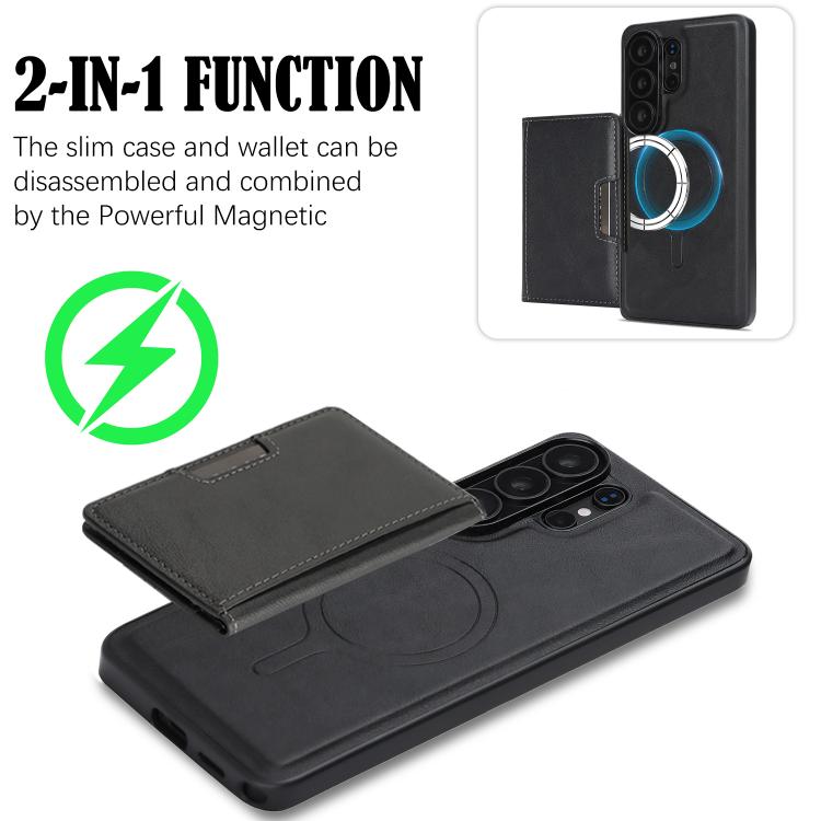 For Samsung Galaxy S26 Ultra 5G Kalebol Strong MagSafe Magnetic Two-Fold Card Bag Leather Phone Case