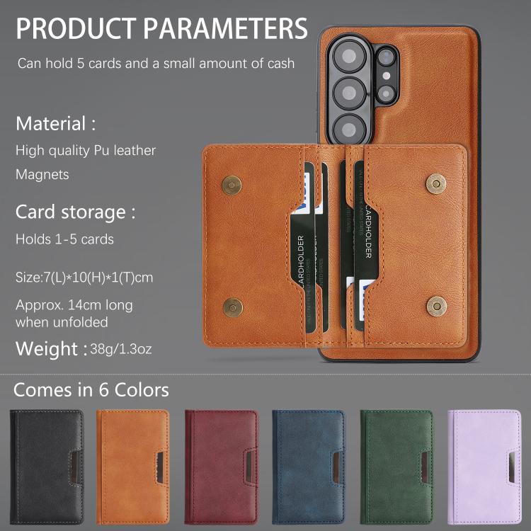 For Samsung Galaxy S26 Ultra 5G Kalebol Strong MagSafe Magnetic Two-Fold Card Bag Leather Phone Case