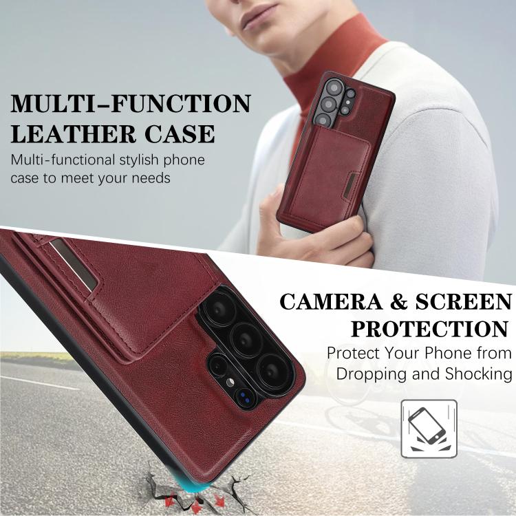 For Samsung Galaxy S26 Ultra 5G Kalebol Strong MagSafe Magnetic Two-Fold Card Bag Leather Phone Case