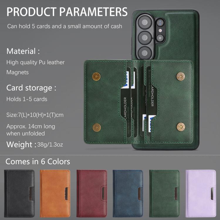 For Samsung Galaxy S26 Ultra 5G Kalebol Strong MagSafe Magnetic Two-Fold Card Bag Leather Phone Case