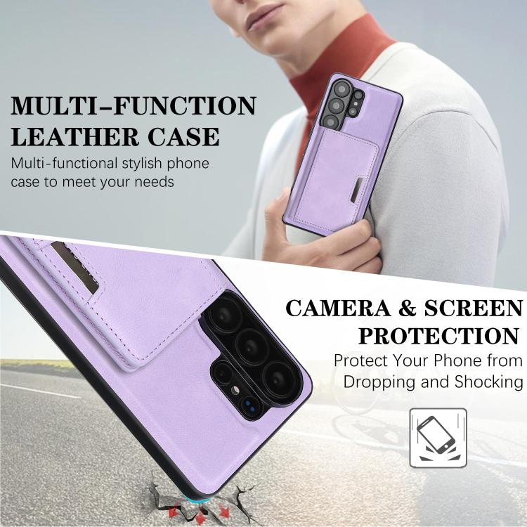 For Samsung Galaxy S26 Ultra 5G Kalebol Strong MagSafe Magnetic Two-Fold Card Bag Leather Phone Case