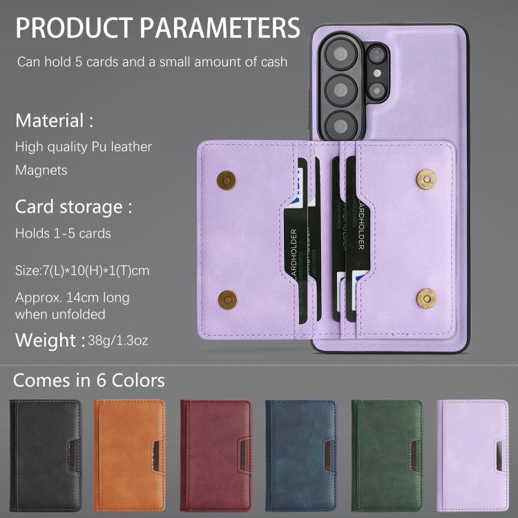 For Samsung Galaxy S26 Ultra 5G Kalebol Strong MagSafe Magnetic Two-Fold Card Bag Leather Phone Case
