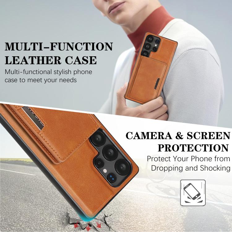 For Samsung Galaxy S25 Ultra 5G Kalebol Strong MagSafe Magnetic Two-Fold Card Bag Leather Phone Case