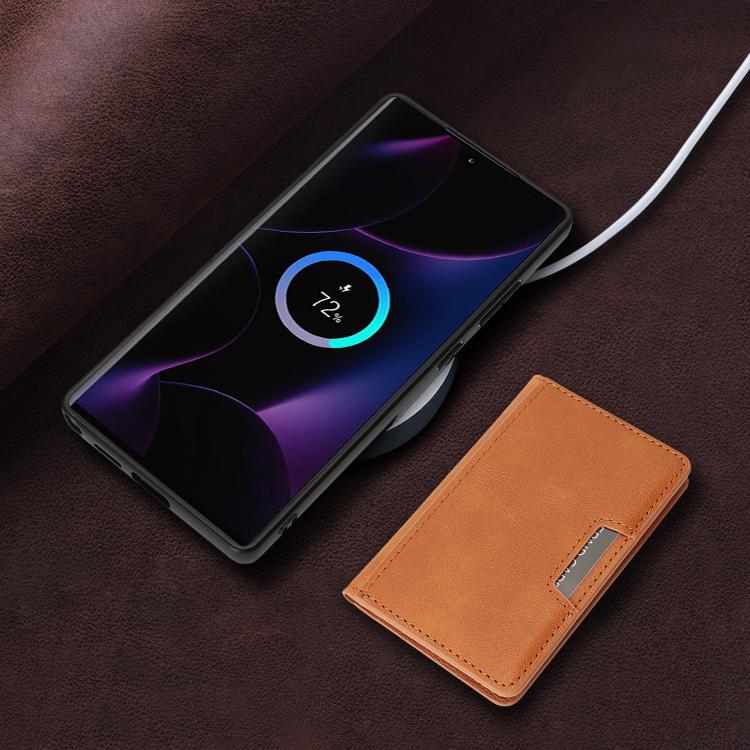 For Samsung Galaxy S25 Ultra 5G Kalebol Strong MagSafe Magnetic Two-Fold Card Bag Leather Phone Case