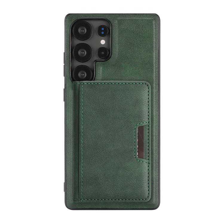 For Samsung Galaxy S25 Ultra 5G Kalebol Strong MagSafe Magnetic Two-Fold Card Bag Leather Phone Case