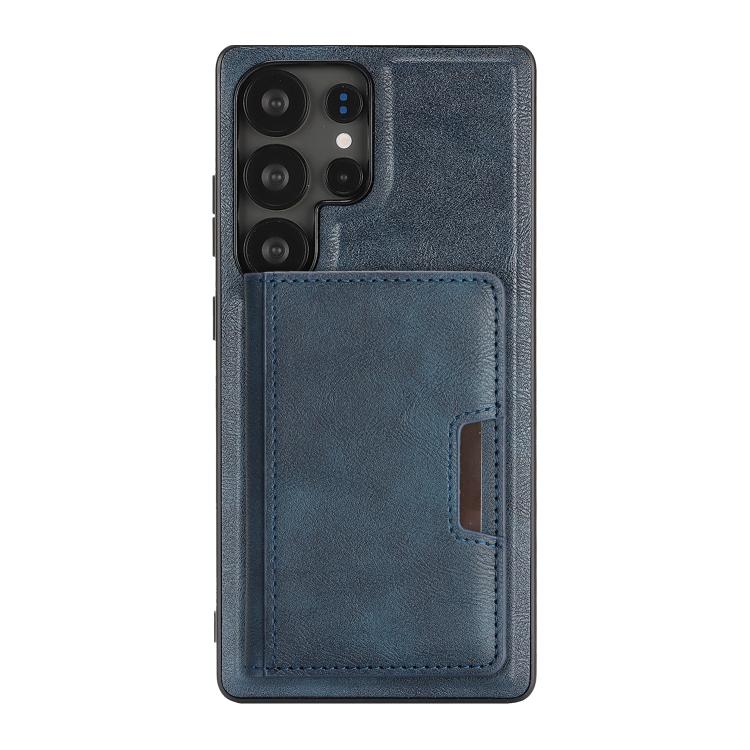 For Samsung Galaxy S23 Ultra 5G Kalebol Strong MagSafe Magnetic Two-Fold Card Bag Leather Phone Case