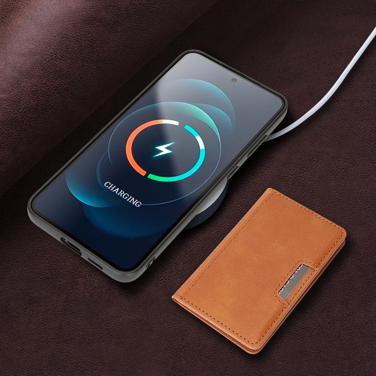 For Samsung Galaxy S23 5G Kalebol Strong MagSafe Magnetic Two-Fold Card Bag Leather Phone Case