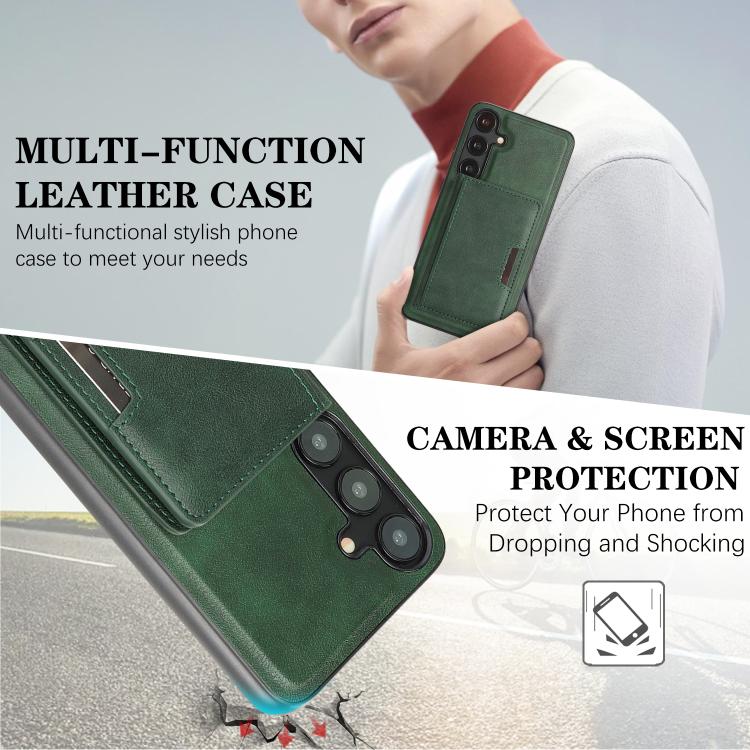 For Samsung Galaxy S23 5G Kalebol Strong MagSafe Magnetic Two-Fold Card Bag Leather Phone Case
