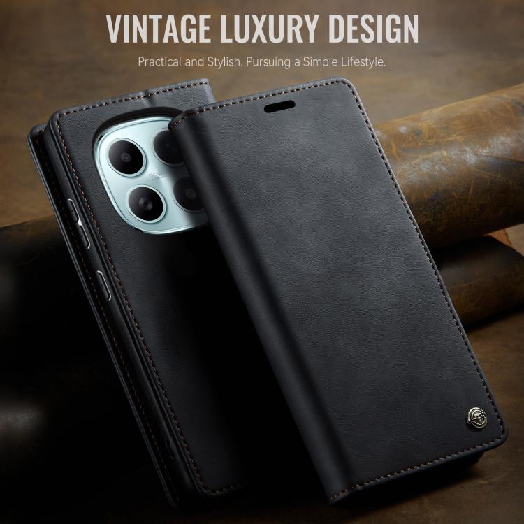 For Redmi Note 15 4G / 5G Global 164mm CaseMe 033 Calf Leather Lining Microfibre RFID Blocking Phone Case