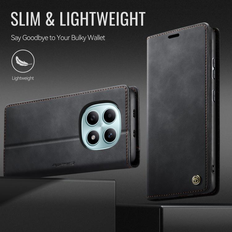 For Redmi Note 15 4G / 5G Global 164mm CaseMe 033 Calf Leather Lining Microfibre RFID Blocking Phone Case