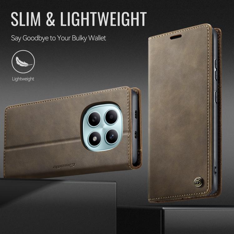 For Redmi Note 15 4G / 5G Global 164mm CaseMe 033 Calf Leather Lining Microfibre RFID Blocking Phone Case