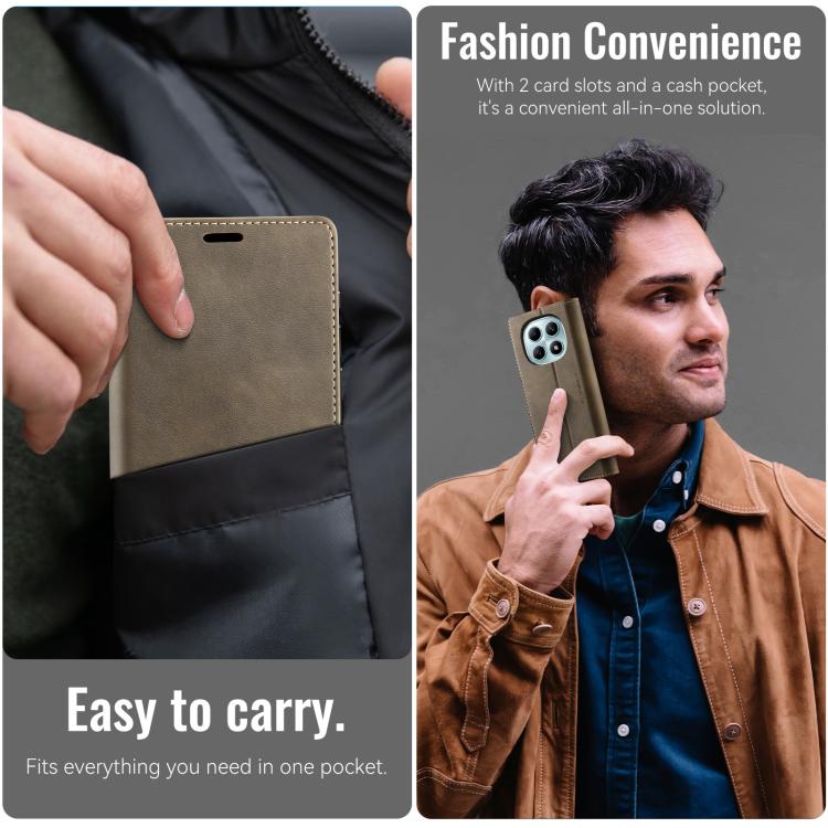 For Redmi Note 15 4G / 5G Global 164mm CaseMe 033 Calf Leather Lining Microfibre RFID Blocking Phone Case