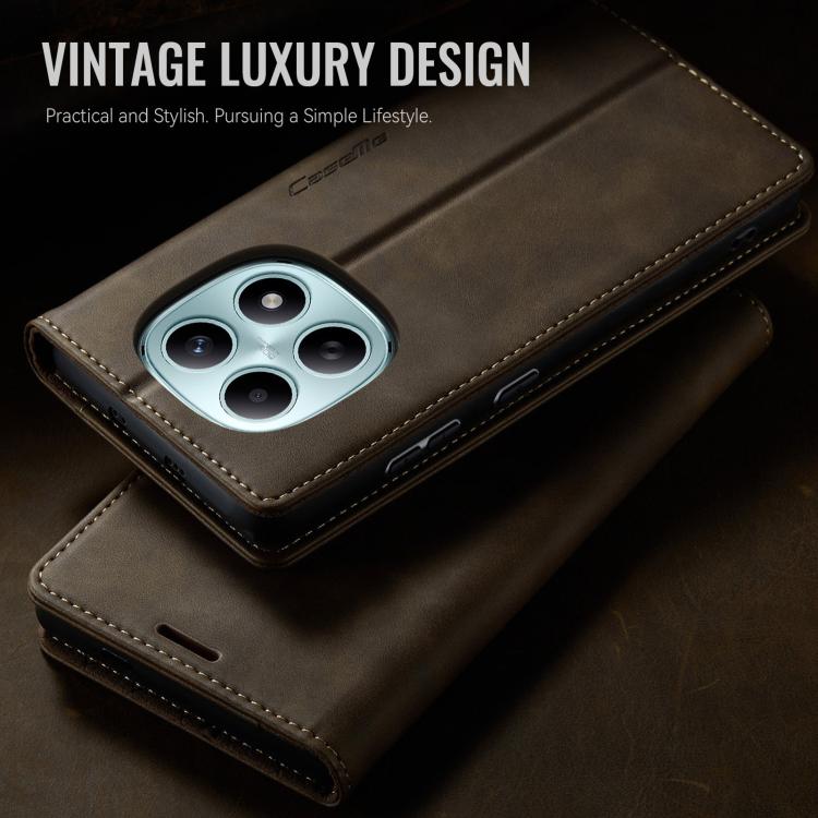 For Redmi Note 15 4G / 5G Global 164mm CaseMe 033 Calf Leather Lining Microfibre RFID Blocking Phone Case