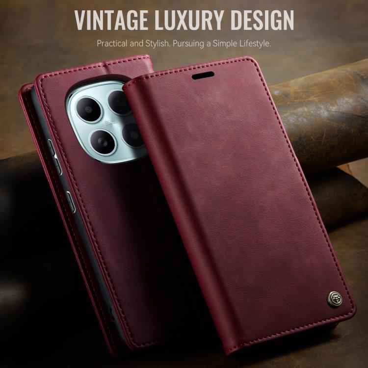 For Redmi Note 15 4G / 5G Global 164mm CaseMe 033 Calf Leather Lining Microfibre RFID Blocking Phone Case