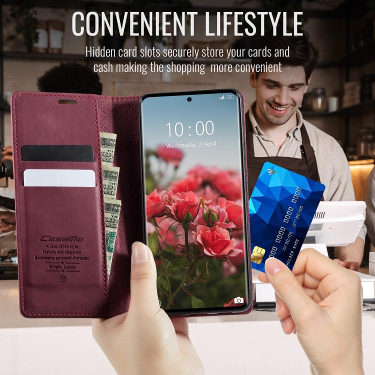 For Redmi Note 15 4G / 5G Global 164mm CaseMe 033 Calf Leather Lining Microfibre RFID Blocking Phone Case