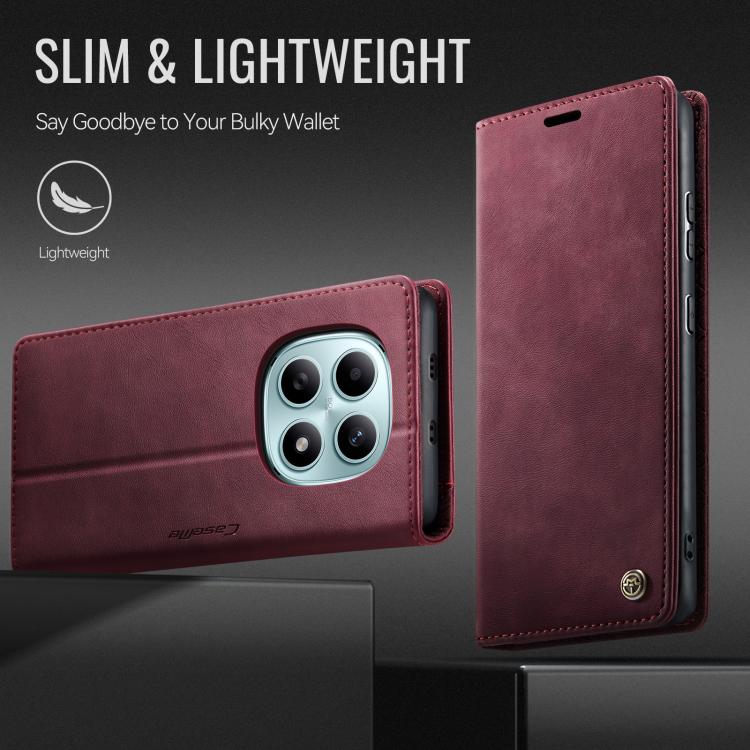 For Redmi Note 15 4G / 5G Global 164mm CaseMe 033 Calf Leather Lining Microfibre RFID Blocking Phone Case