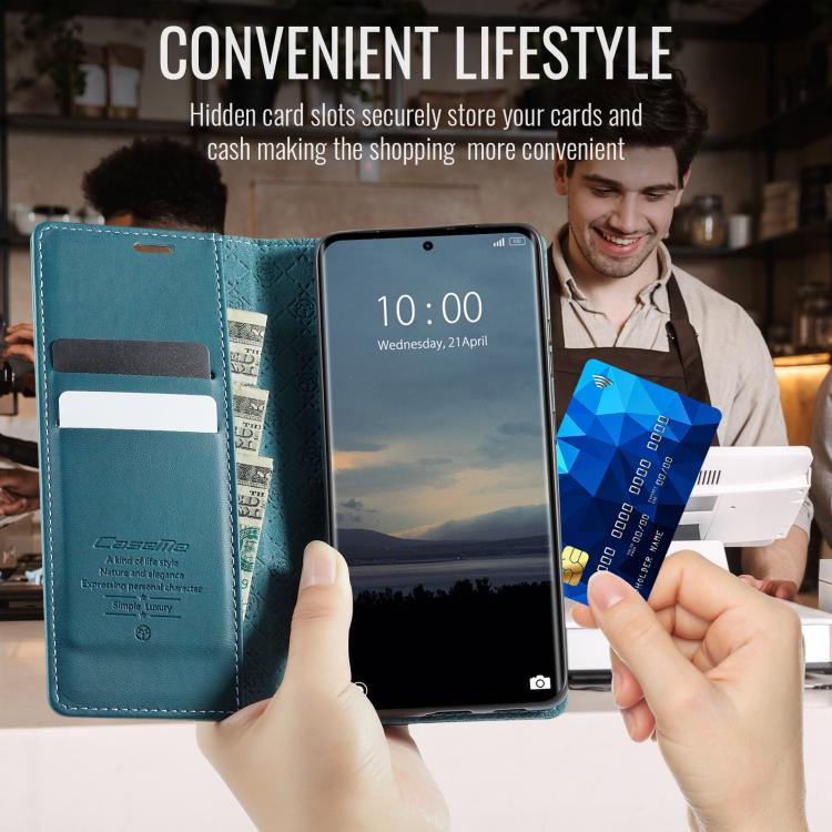 For Redmi Note 15 4G / 5G Global 164mm CaseMe 033 Calf Leather Lining Microfibre RFID Blocking Phone Case