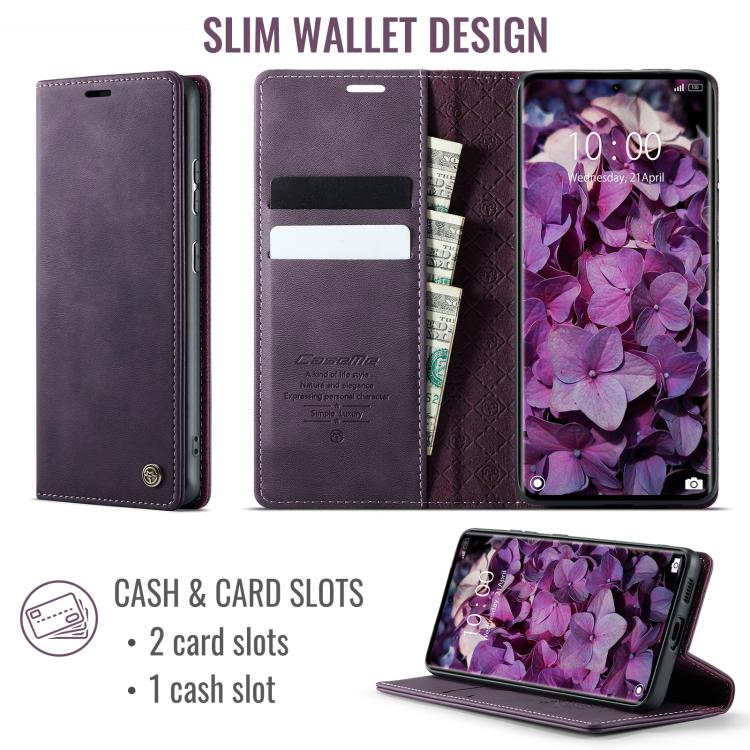 For Redmi Note 15 4G / 5G Global 164mm CaseMe 033 Calf Leather Lining Microfibre RFID Blocking Phone Case