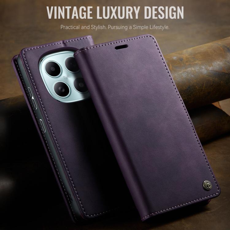 For Redmi Note 15 4G / 5G Global 164mm CaseMe 033 Calf Leather Lining Microfibre RFID Blocking Phone Case