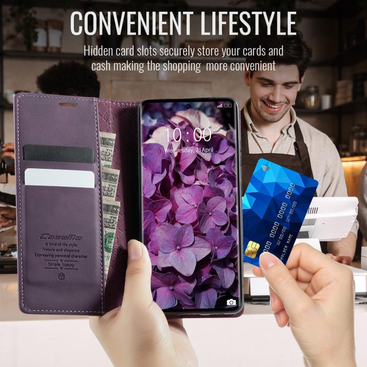 For Redmi Note 15 4G / 5G Global 164mm CaseMe 033 Calf Leather Lining Microfibre RFID Blocking Phone Case