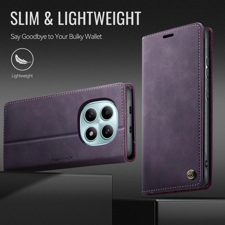 For Redmi Note 15 4G / 5G Global 164mm CaseMe 033 Calf Leather Lining Microfibre RFID Blocking Phone Case