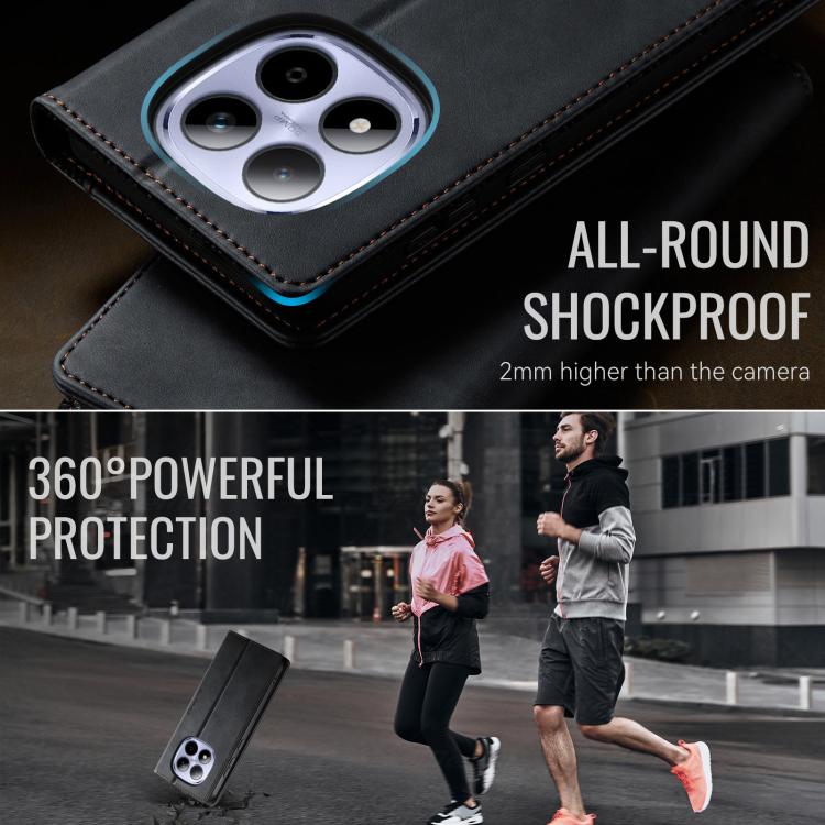 For Redmi Note 15 Pro 4G Global 163.2mm CaseMe 033 Calf Leather Lining Microfibre RFID Blocking Phone Case