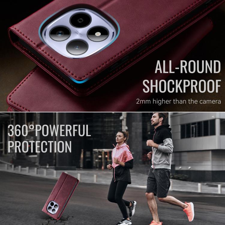For Redmi Note 15 Pro 4G Global 163.2mm CaseMe 033 Calf Leather Lining Microfibre RFID Blocking Phone Case