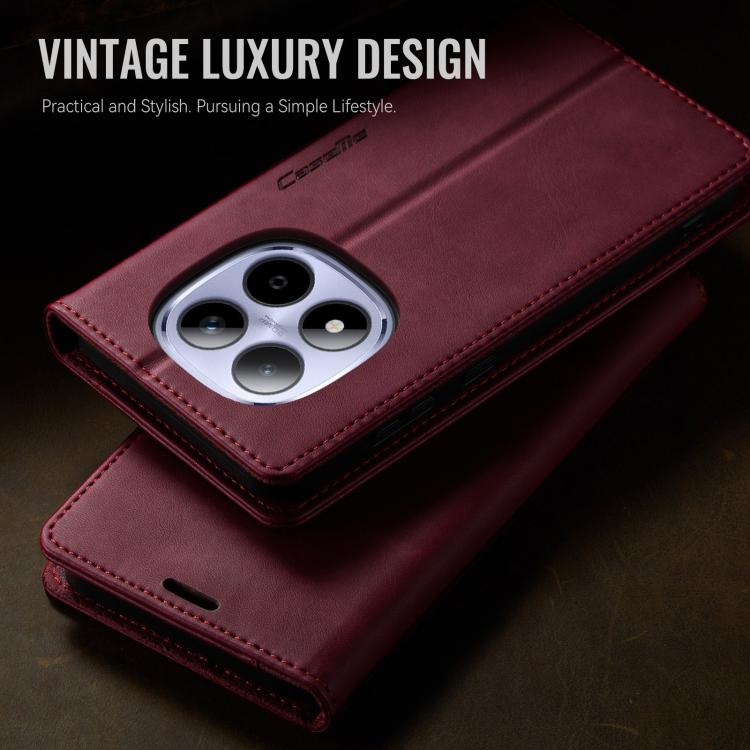 For Redmi Note 15 Pro 4G Global 163.2mm CaseMe 033 Calf Leather Lining Microfibre RFID Blocking Phone Case