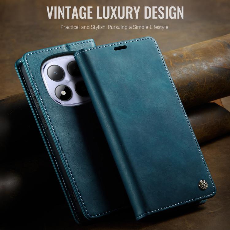 For Redmi Note 15 Pro 4G Global 163.2mm CaseMe 033 Calf Leather Lining Microfibre RFID Blocking Phone Case