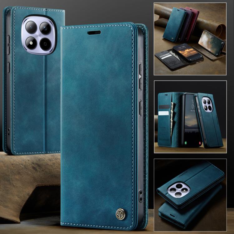 For Redmi Note 15 Pro 4G Global 163.2mm CaseMe 033 Calf Leather Lining Microfibre RFID Blocking Phone Case