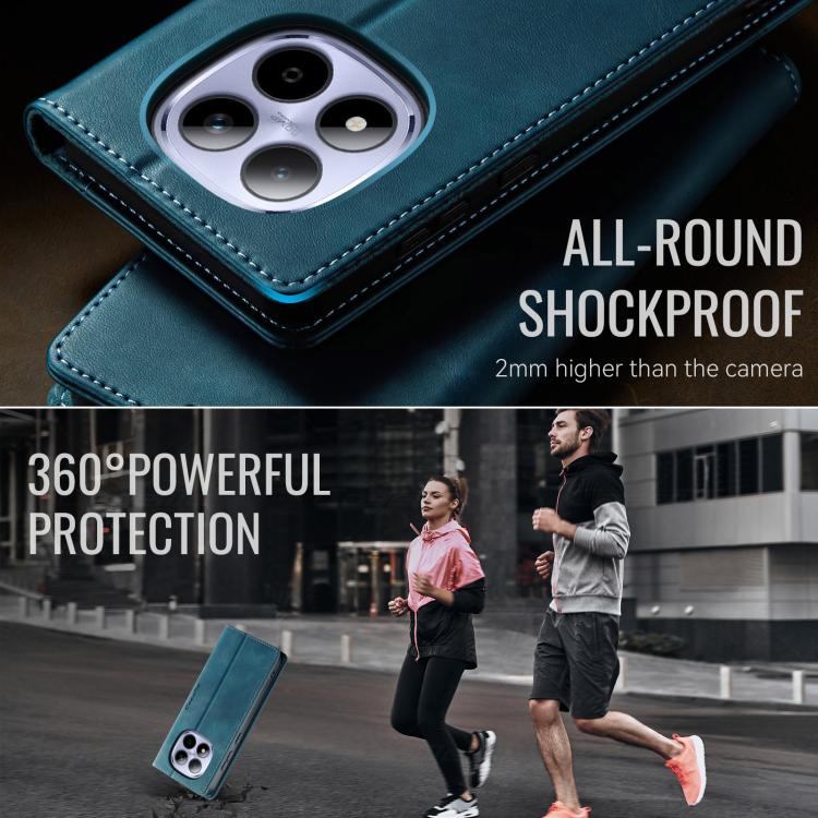 For Redmi Note 15 Pro 4G Global 163.2mm CaseMe 033 Calf Leather Lining Microfibre RFID Blocking Phone Case