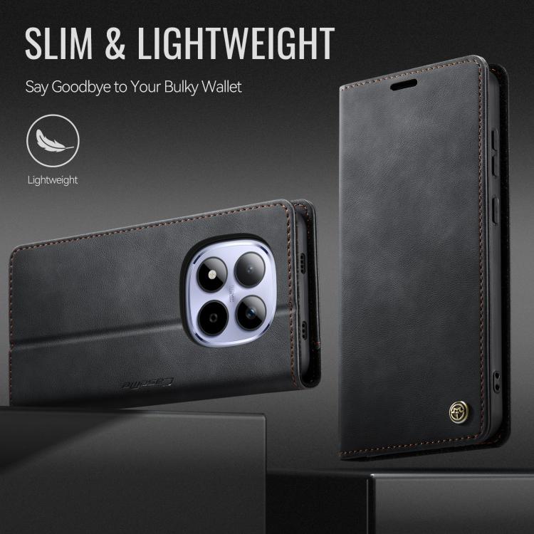 For Redmi Note 15 Pro 5G Global 163.6mm CaseMe 033 Calf Leather Lining Microfibre RFID Blocking Phone Case