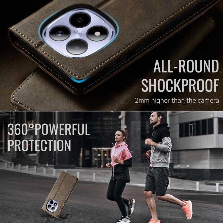 For Redmi Note 15 Pro 5G Global 163.6mm CaseMe 033 Calf Leather Lining Microfibre RFID Blocking Phone Case
