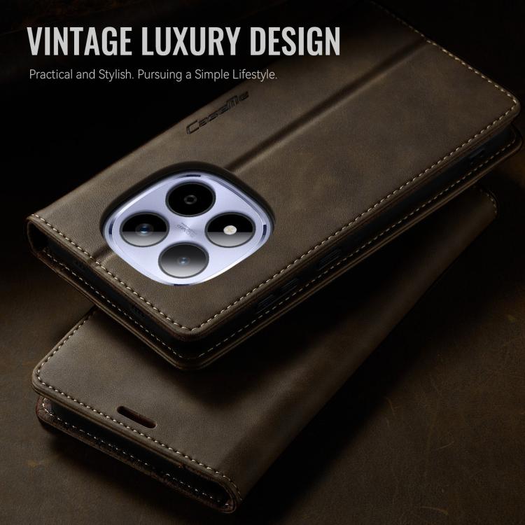 For Redmi Note 15 Pro 5G Global 163.6mm CaseMe 033 Calf Leather Lining Microfibre RFID Blocking Phone Case