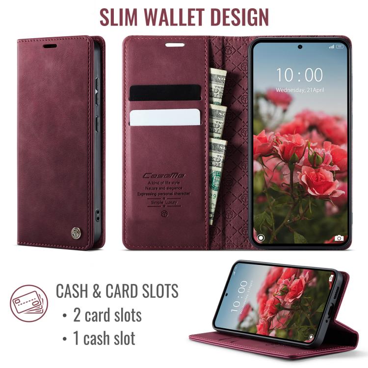 For Redmi Note 15 Pro 5G Global 163.6mm CaseMe 033 Calf Leather Lining Microfibre RFID Blocking Phone Case
