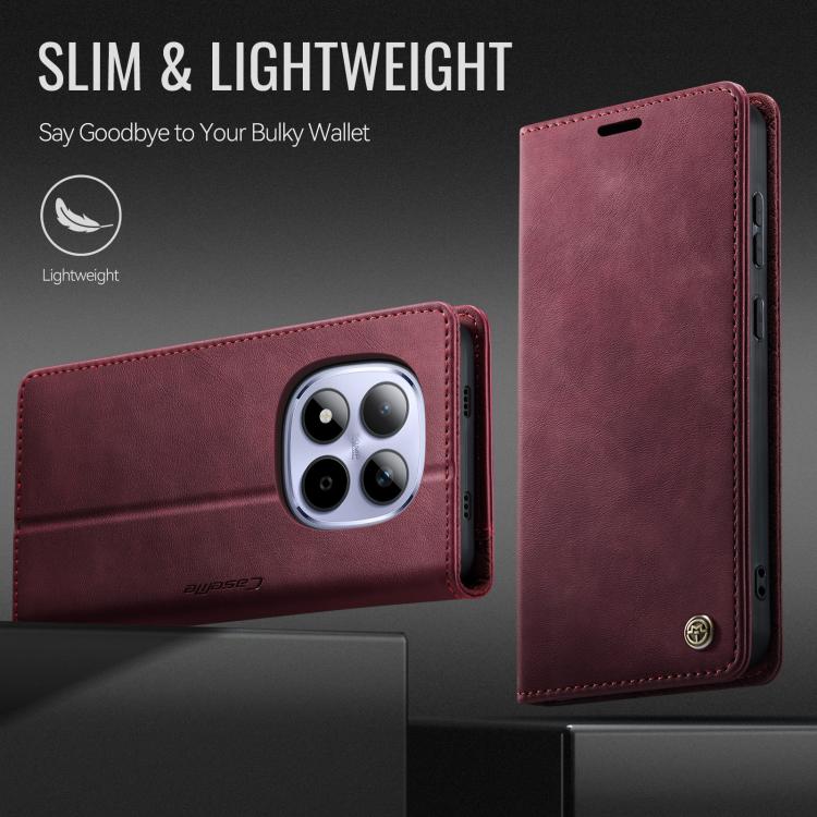 For Redmi Note 15 Pro 5G Global 163.6mm CaseMe 033 Calf Leather Lining Microfibre RFID Blocking Phone Case