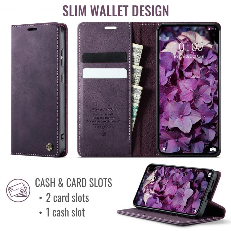 For Redmi Note 15 Pro 5G Global 163.6mm CaseMe 033 Calf Leather Lining Microfibre RFID Blocking Phone Case
