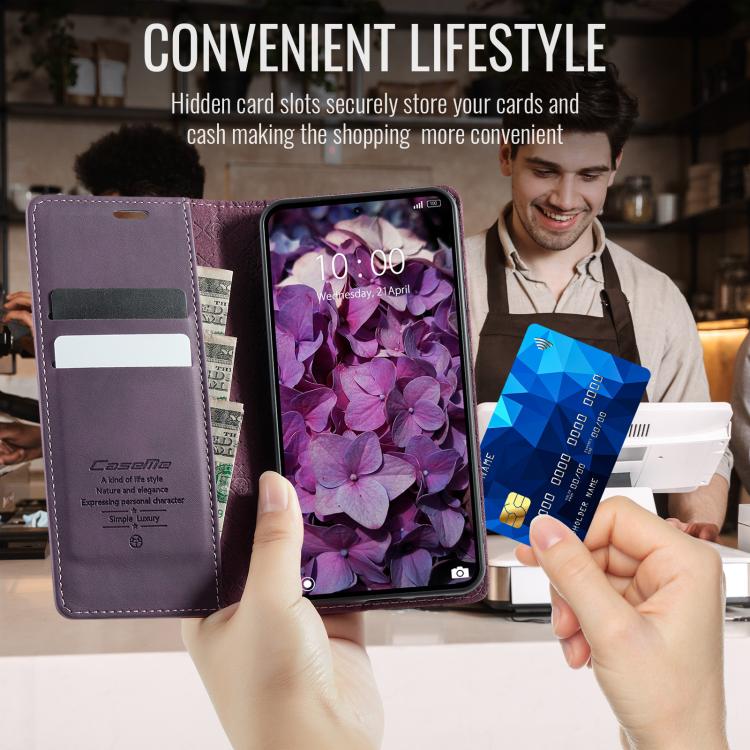 For Redmi Note 15 Pro 5G Global 163.6mm CaseMe 033 Calf Leather Lining Microfibre RFID Blocking Phone Case