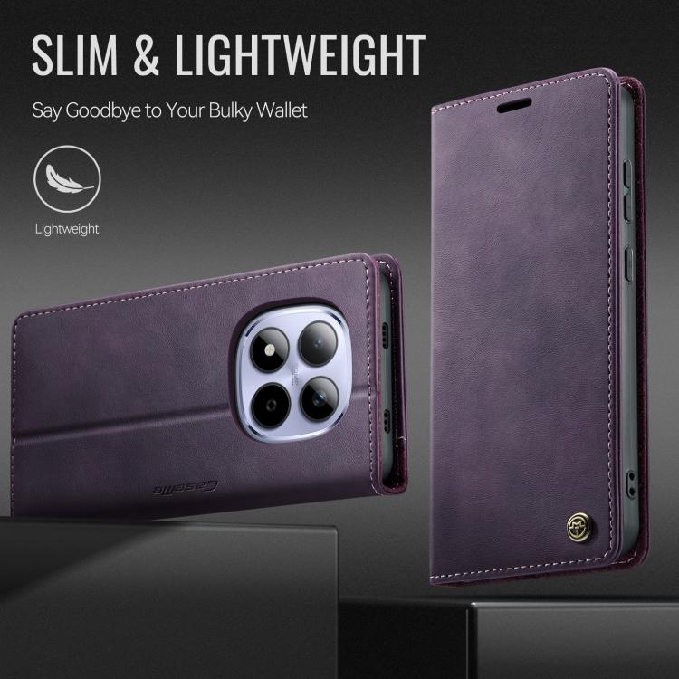 For Redmi Note 15 Pro 5G Global 163.6mm CaseMe 033 Calf Leather Lining Microfibre RFID Blocking Phone Case