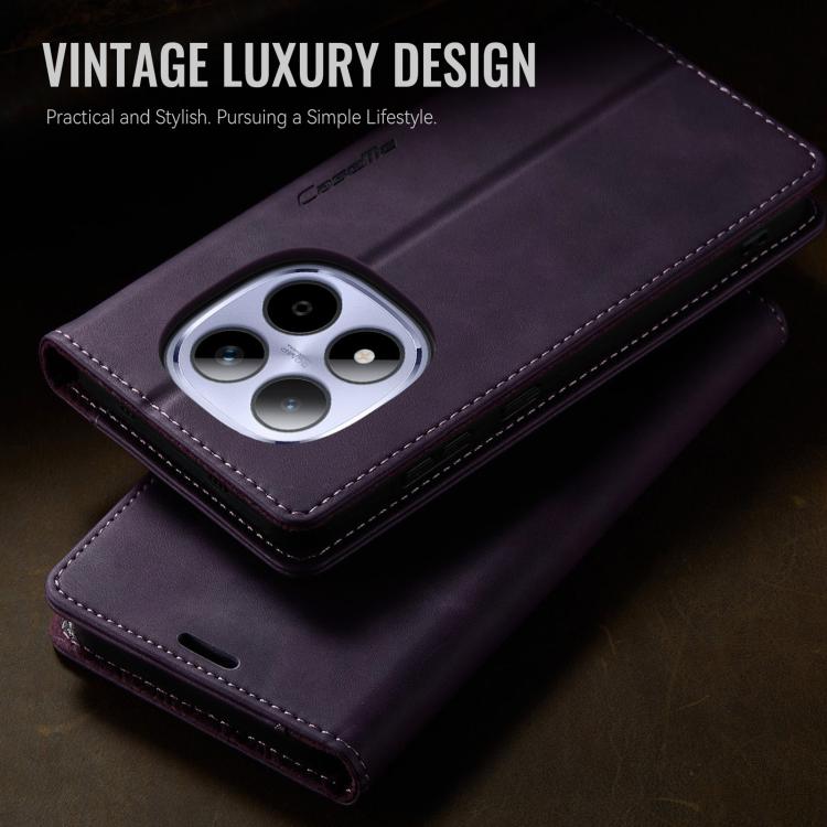 For Redmi Note 15 Pro 5G Global 163.6mm CaseMe 033 Calf Leather Lining Microfibre RFID Blocking Phone Case