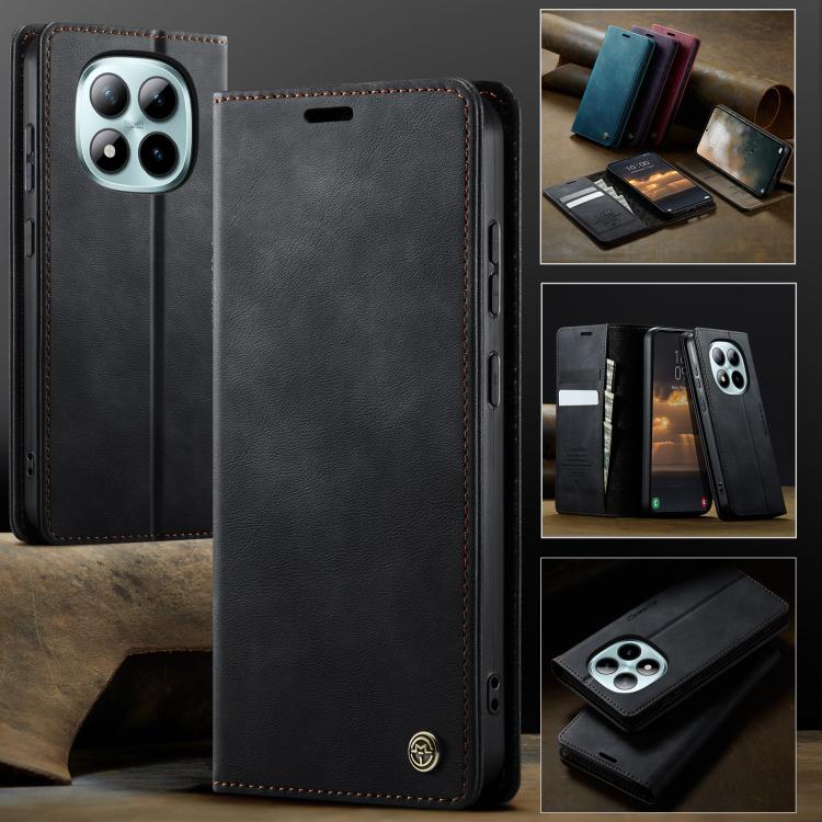 For Redmi Note 15 Pro+ 5G Global 163.3mm CaseMe 033 Calf Leather Lining Microfibre RFID Blocking Phone Case