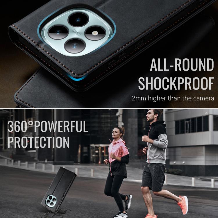 For Redmi Note 15 Pro+ 5G Global 163.3mm CaseMe 033 Calf Leather Lining Microfibre RFID Blocking Phone Case