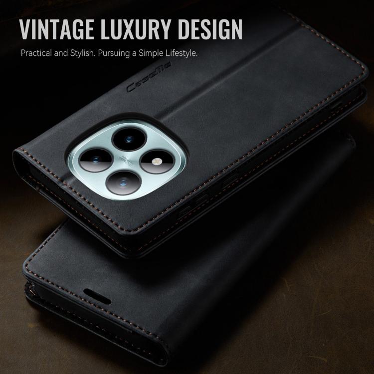 For Redmi Note 15 Pro+ 5G Global 163.3mm CaseMe 033 Calf Leather Lining Microfibre RFID Blocking Phone Case