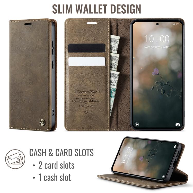 For Redmi Note 15 Pro+ 5G Global 163.3mm CaseMe 033 Calf Leather Lining Microfibre RFID Blocking Phone Case