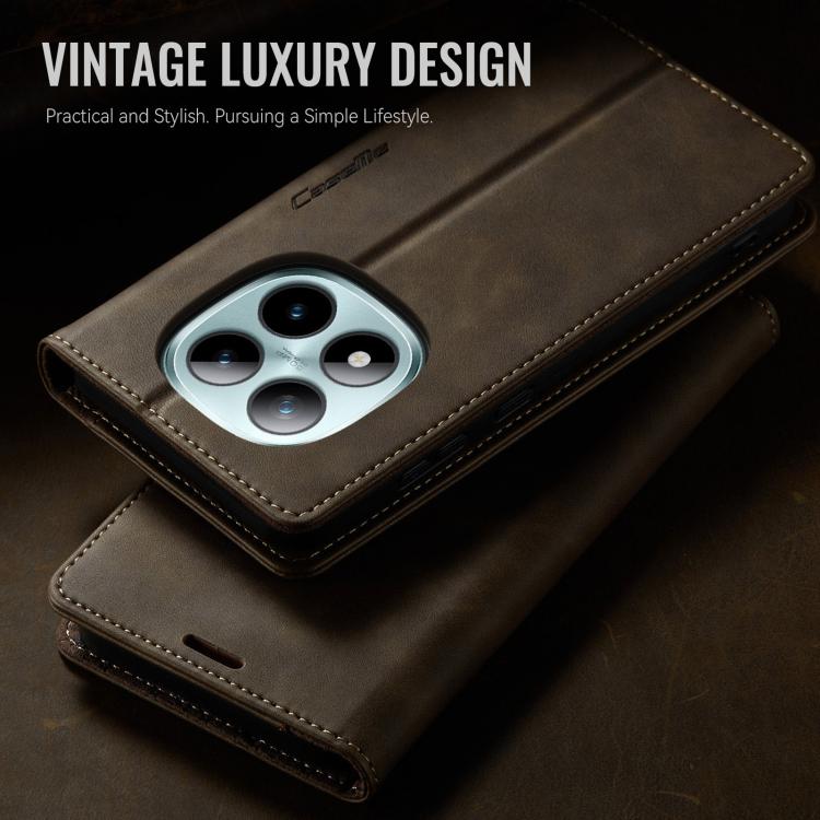 For Redmi Note 15 Pro+ 5G Global 163.3mm CaseMe 033 Calf Leather Lining Microfibre RFID Blocking Phone Case