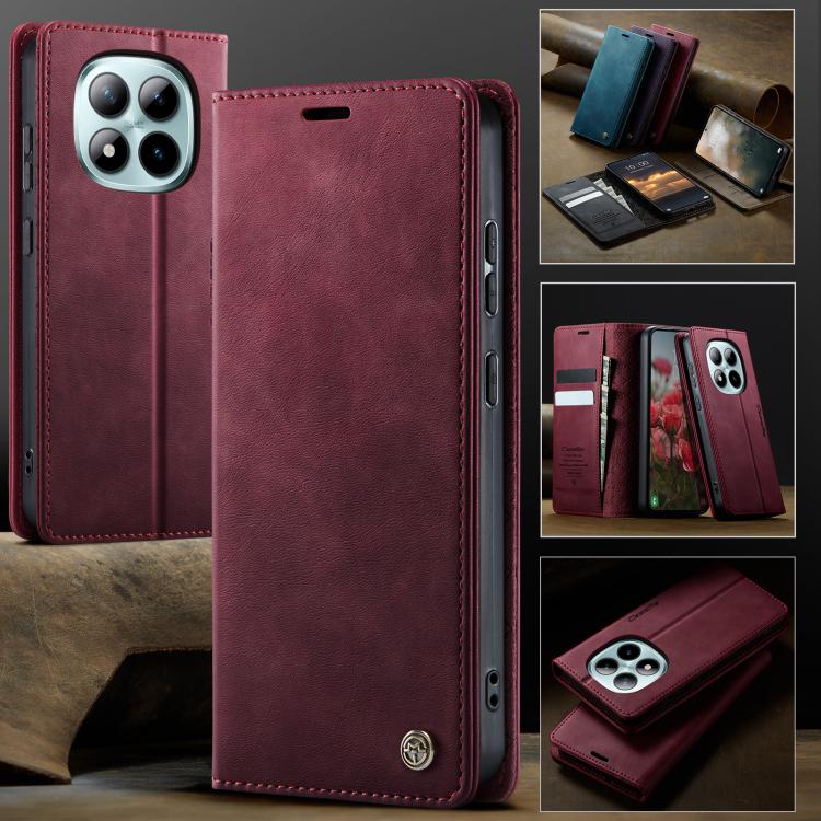 For Redmi Note 15 Pro+ 5G Global 163.3mm CaseMe 033 Calf Leather Lining Microfibre RFID Blocking Phone Case
