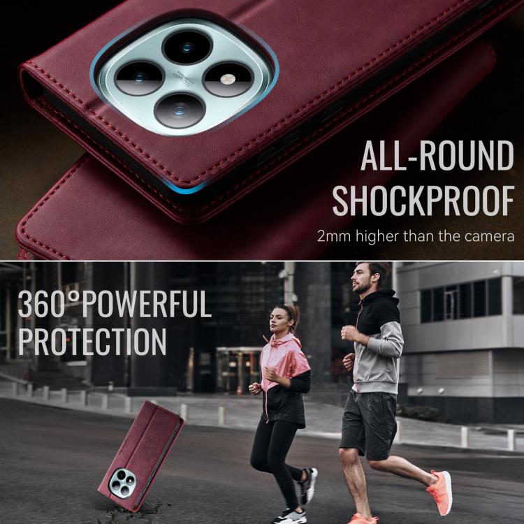 For Redmi Note 15 Pro+ 5G Global 163.3mm CaseMe 033 Calf Leather Lining Microfibre RFID Blocking Phone Case